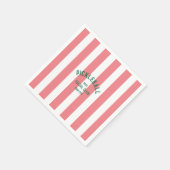 Pickleball Social Club Pink Cabana Strip Serviette (Ecke)