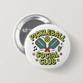 Pickleball Social Club Retro Design for players Button (Vorne & Hinten)