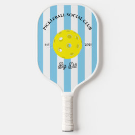 Pickleball Social Club Streifen Personalisiert Blu Pickleball Schläger
