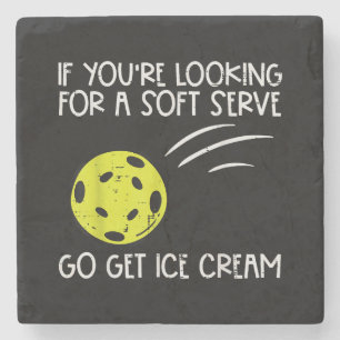 Pickleball Soft Serve Ice Creme Pickle Ball Me Steinuntersetzer