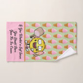Pickleball Soft Serve Strawberry Pink und Green Handtuch (Handtuch)