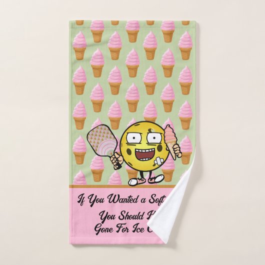 Pickleball Soft Serve Strawberry Pink und Green Handtuch (Handtuch)