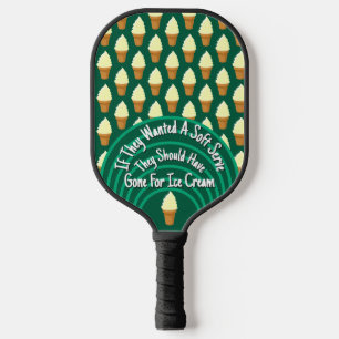 Pickleball Softserv-Eiscreme-Kegel Lustig Grün Schläger