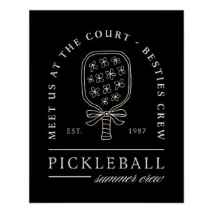Pickleball Sommerbegehren Mädchen extravagant schw Poster