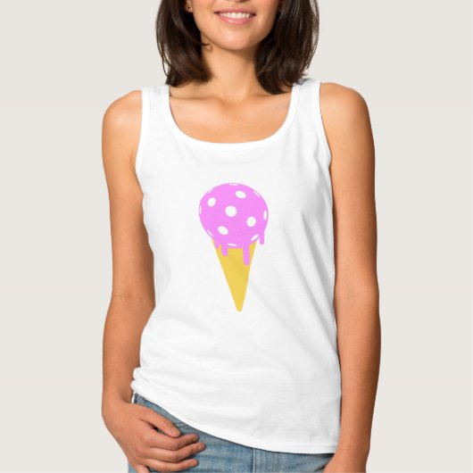 PickleBall Sommereis Creme Cone Frauentank T-Shirt (Vorderseite)