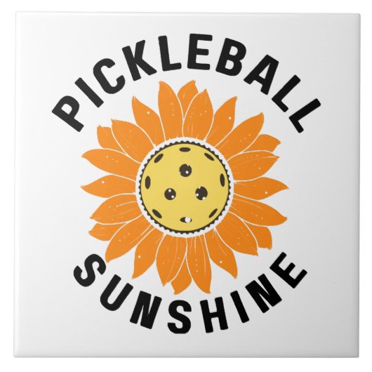 Pickleball-Sonnenschein Fliese (Vorderseite)