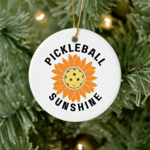 Pickleball Sonnenschein Keramik Ornament