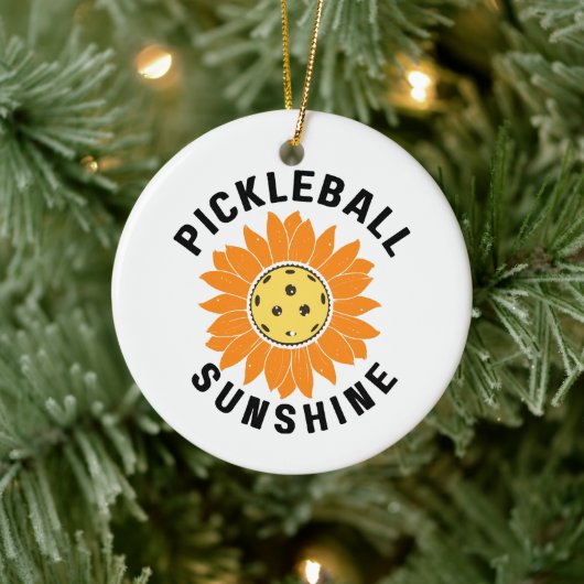 Pickleball-Sonnenschein Keramik Ornament (Baum)