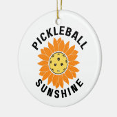 Pickleball-Sonnenschein Keramik Ornament (Links)