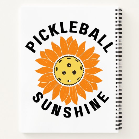 Pickleball-Sonnenschein Notizblock (Rückseite)