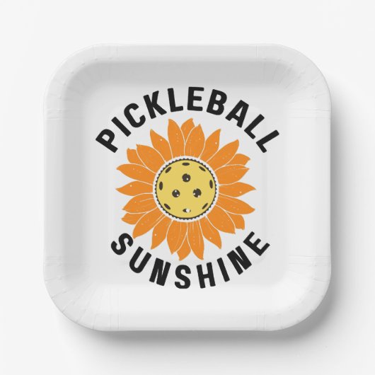 Pickleball-Sonnenschein Pappteller (Vorderseite)
