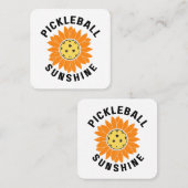 Pickleball-Sonnenschein Quadratische Visitenkarte (Vorne/Hinten)