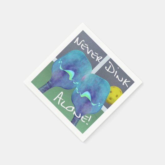 Pickleball Spaß Dink Alone Cocktail Napkin Serviette (Ecke)