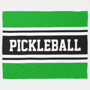 PICKLEBALL Spaß Helle, grüne schwarze Streifen Fleecedecke