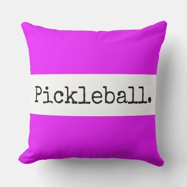 PICKLEBALL Spaß Helle tropisch rosa Streifen Kissen (Vorderseite)