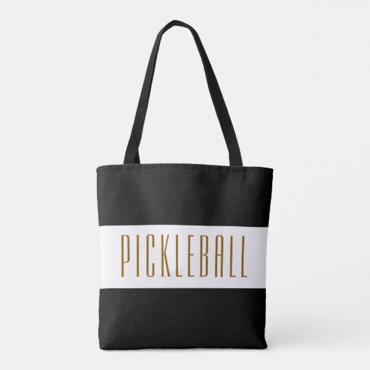 PICKLEBALL Spaß Lebhafter Schwarz-weißer Streifen Tasche (Rückseite)