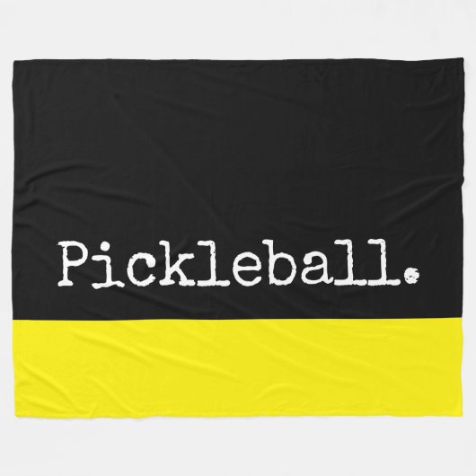 PICKLEBALL Spaß Schwarz, lebhafter, gelber Farbblo Fleecedecke (Vorderseite (Horizontal))