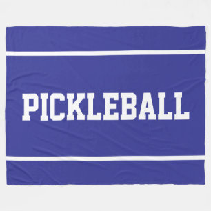 PICKLEBALL Spaß Sportlich Weiße Streifen Auf Tiefb Fleecedecke