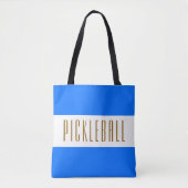 PICKLEBALL Spaß WEIT Bright Blue White Stripes Tasche (Vorderseite)