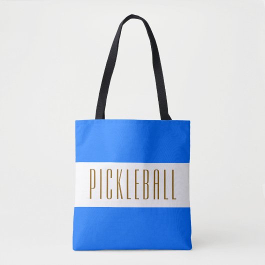 PICKLEBALL Spaß WEIT Bright Blue White Stripes Tasche (Vorderseite)