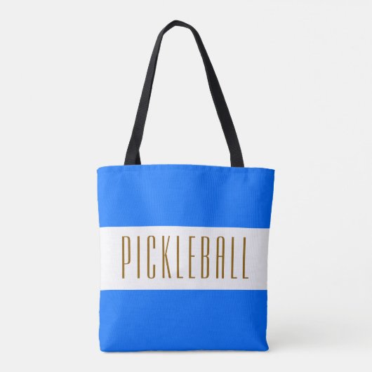 PICKLEBALL Spaß WEIT Bright Blue White Stripes Tasche (Rückseite)