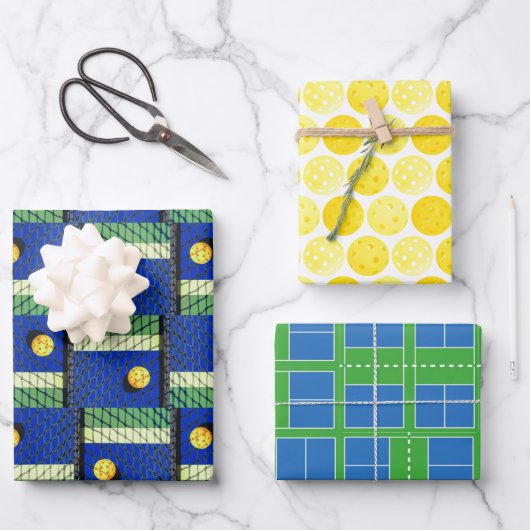 Pickleball spielen bis die Straßenlaternen blau we Geschenkpapier Set (Vorderseite)