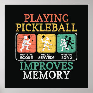 Pickleball-Spielen verbessert das Gedächtnis Poster