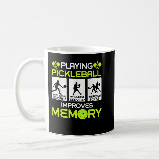 Pickleball spielen verbessert den Memory Dink Play Kaffeetasse (Links)