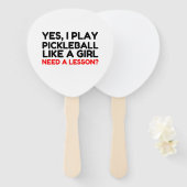 Pickleball spielen, wie ein Mädchen lernen muss Fächer (Vorne und Hinten)