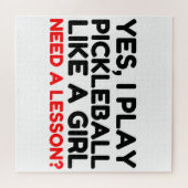 Pickleball spielen, wie ein Mädchen lernen muss Puzzle (Horizontal)