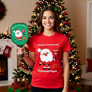 🎅 Pickleball-Spieler des Weihnachtsmanns T-Shirt