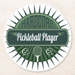 Pickleball Spieler Dink Party Runder Pappuntersetzer