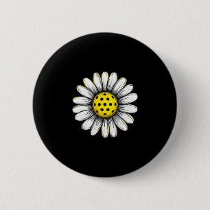 Pickleball-Spieler Gänseblümchen-Blüten-Paddleball Button