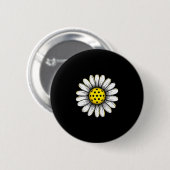 Pickleball-Spieler Gänseblümchen-Blüten-Paddleball Button (Vorne & Hinten)