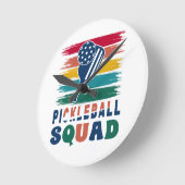 Pickleball Spieler Geschenkidee Runde Wanduhr (Winkel)
