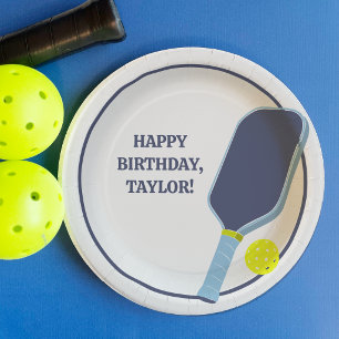 Pickleball-Spieler individuelle Nachricht zum Gebu Pappteller