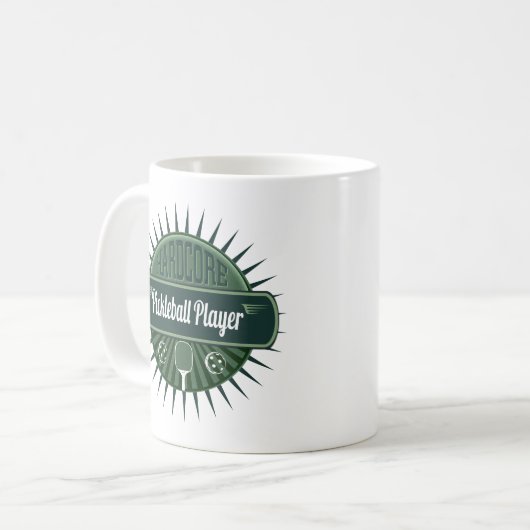 Pickleball Spieler Kaffee oder Tee-modernes Retro Kaffeetasse (Vorderseite Links)