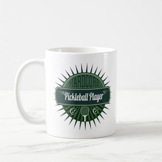 Pickleball Spieler Kaffee oder Tee-modernes Retro Kaffeetasse (Links)