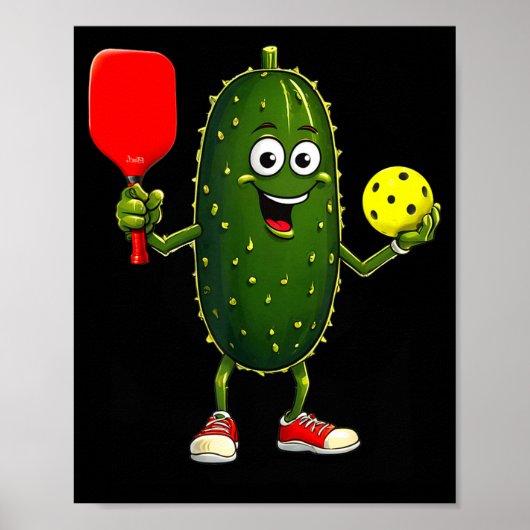 Pickleball-Spieler Kunst lustiger Pickle Ball  Poster (Vorne)