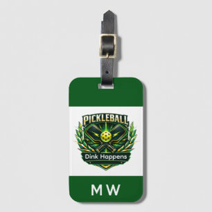 Pickleball-Spieler-Logo monogrammiert Gepäckanhänger
