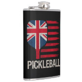 Pickleball-Spieler-Paddle-UK-Flagge Flachmann (Rechts)