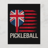Pickleball-Spieler-Paddle-UK-Flagge Flyer (Hinten)