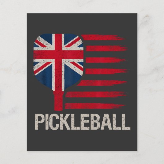 Pickleball-Spieler-Paddle-UK-Flagge Flyer (Vorne)
