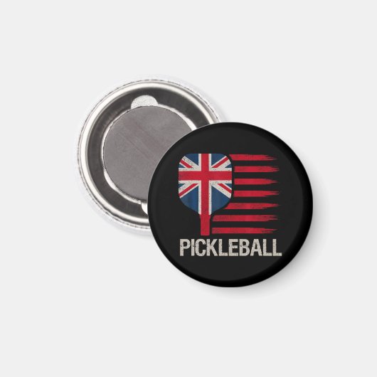 Pickleball-Spieler-Paddle-UK-Flagge Magnet (Vorderseite/Rückseite)