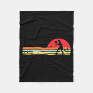 Pickleball-Spieler-Silhouette Retro-Pickle-Ball-Mä Fleecedecke