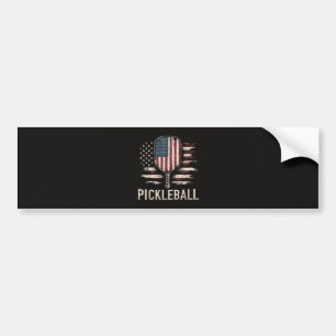 Pickleball-Spieler US-Flagge Retro-Paddleball Autoaufkleber