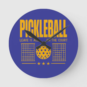 Pickleball Spirit - Verlass alles auf dem Gericht Runde Wanduhr