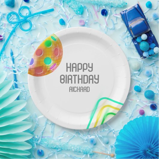 Pickleball Sports Neon Thema Diskothek Party Pappteller (Party)