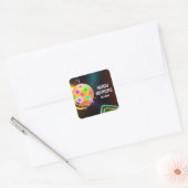 Pickleball Sports Neon Thema Diskothek Party Quadratischer Aufkleber (Umschlag)