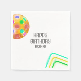 Pickleball Sports Neon Thema Diskothek Party Serviette